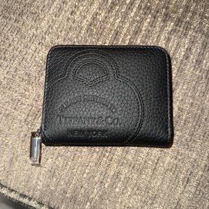 Tiffany & Co. Black Leather Zip Wallet